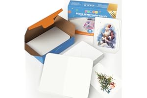 Funto Blanko Aquarell Karten und Umschläge, 50 Blatt, B6(12,7 x 17,8 cm), 300 g/m², weiß, säurefrei, schweres Papier für Aquarellmalerei, Einladungen, Dankeskarten, Grußkarten und alle Anlässe