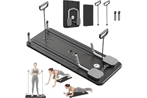 VHV Pilates Reformer Compact, 5 en 1 Pilates Pliable,La roue abdominale push-up rebondit automatiquement Minuterie, Ab Roller Fitness Materiel pour la Maison et la Salle de Sport