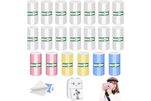 POFIBO Papeles de Impresora Térmica,Mini Pegatina Imprimible Autoadhesiva,Papel de Impresión de Recarga Papel TéRmico Para CáMara Infantil Y Pegatina Autoadhesiva Imprimible (57 X 25 mm)