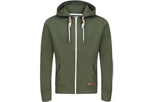 riverso Męska kurtka z kapturem RIVThilo, bluza z kapturem, zamek błyskawiczny, jednokolorowa, bawełna, szara, brązowa, zielona, czerwona, niebieska, czarna, S M L XL 2XL 3XL 4XL 5XL