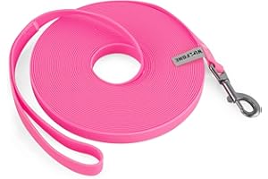 Wolfone 6 m Pink Recall Lead for Dogs, Waterproof Training Lead, Durable and Easy-Care Lead, Suitable for Recalling, Swimming, Camping, Beach, Hunting, Walks