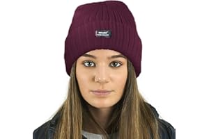 RockJock Ladies Womens Warm Winter Lined Beanie Hat with R40 Thermal Insulation