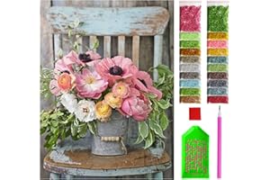ARTULIO Diamond Painting Kit Completo - Un bouquet rustico di fiori - 30x40cm - Ricamo a Punto Croce Strass Diamante Painting, Decorazione per Casa e Pareti