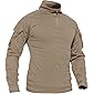TACVASEN Slim Fit Herren Baumwollhemd Outdoor Military T-Shirt mit Tasche