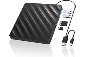 ‎WBACON Wbacon 5-in-1 Bluray Laufwerk Extern Externer Bluray Brenner DVD Burner External Blu Ray Drive for Laptop with SD/TF Slot Compatible with Windows MacOS Linux (5-IN-1)