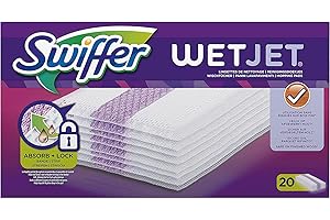 Swiffer 81612360 WetJet Balai Spray Pack de 20 Recharges Lingettes pour Tous Types de Sols