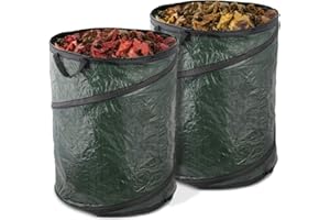 ADEPTNA 100L Heavy Duty Large Strong Pop Up Garden Waste Refuse Rubbish Bags Set of 2