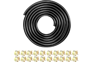 Bensinslang 5 mm, 2,4 meter bensinslang, gräsklippare, bränsleslang 5 mm bränsleledning, oljeslang med 20 slangklämmor för gr