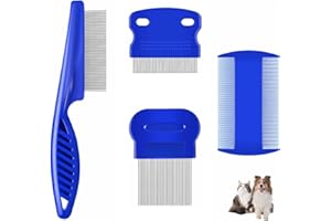 SUNDONIX Nit Flea Comb for Small Cats Dogs Kids Kitten: Knit Headlice Comb Head Long Thick Fine Hair (Blue#4)