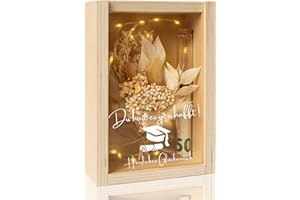 Buy by Brothers Geldgeschenk Bachelor, Abitur, Matura Abschluss, Holzbox mit LED (Du hast es geschafft) Geldgeschenke für einen erfolgreichen Abschluss Trockenblumen+Reagenzglas+LED