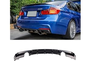 Fandixin M Style FRP Rear Bumper Diffuser for 2012-2018 3 Series F30 F31 M Sport 328i 320i 325i (Matt black, Style 1)