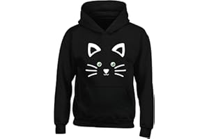Hippowarehouse Cute Kitty Cat Face kids children's unisex Hoodie hooded top