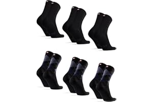 DANISH ENDURANCE Skarpety Bambusowe, Oddychające Skarpety Zapobiegające Poceniu, Antybakteryjne, Miękkie, Dla Mężczyzn i Kobiet, Unisex, 6-Pak