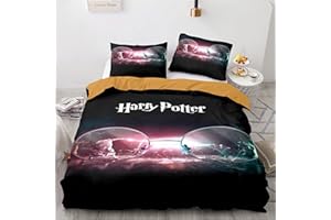 LKFFHAVD Harry Potter Juego de ropa de cama Hogwarts con fundas de almohada, funda nórdica Hermione con estampado 3D, microfibra, adecuado para niños y niñas (220 x 240 cm, 15)