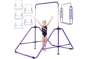 MARFULA Upgrade Foldable Gymnastic Bar with Mat for Kids Ages 3-12, 200 lbs Weight Capacity, Gymnastic Kip Bar Horizontal Bar for Kids, Gymnastic Training Equipment for Home and Gym Center Use