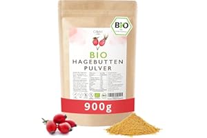 ‎OMH NUTRITION OH MY HEALTH Bio Hagebuttenpulver 900g / 0,9kg 100% echte Hagebutte Europa Rohkostqualität Hagebutten Pulver