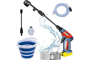 FANZTOOL Mobilna myjka wysokociśnieniowa z akumulatorem 2000 mAh, 24 bary, bezszczotkowa, myjka wysokociśnieniowa 6 w 1, wielofunkcyjna dysza, przenośna myjka ciśnieniowa do roweru, samochodu, ogrodu,