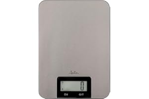 JATA HOGAR HBAL1211 - Bascula Cocina Digital de Precisión. Balanza Cocina Hasta 5 Kg. Función Tara. Acero Inoxidable. Pulsadores Táctiles. Desconexión Automática. Visor LCD