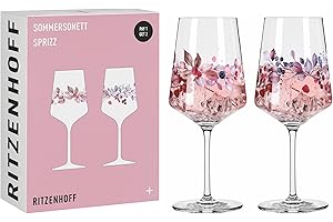 RITZENHOFF 6011002 Bicchiere da aperitivo Sprizz set di 2 500 ml - Serie Sommersonett - Frutti e rami colorati - Made in Germany