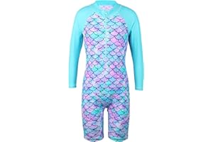 HUAANIUE Girls UPF 50+ UV One Piece Swimwear Kids Bodysuit Beachwear with Ziper Surfing Pink Swimming Children Bathing Costume 4-11 Years