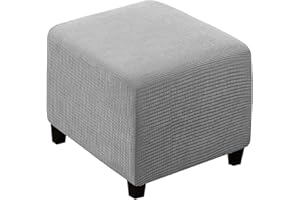 JORTUIO Ottomane Schonbezug Hockerbezug 40x40/50x50/60x60 Hocker Husse für Fußhocker Quadratisch, Stretch Bezug Ottomane Abdeckung Überzug Hocker Protector Waschbar Hockerabdeckung ( Color : #8 , Size : 60x60