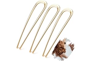 Mbsomnus 3 Pièces French Hair Pin Métal 14 x 3.5cm French Pin Hair Doré Hair Pin Forme de U Epingle Cheveux Femme pour Femmes Tous Types de Cheveux Bouclés Raides et Épais