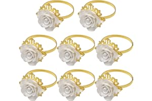 Servilleteros,CHENKEE 8 pz Servilleteros Servilleteros de mesa Anillo de metal Servilleteros Anillos de flores Anillo Reutilizable Servilletas Soporte para Deco boda Banquete Fiesta de cumpleaños Cena