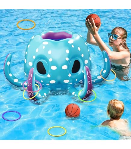 Panier De Basket Et But De Football 2-en-1 Pour Piscine – Jeu Aquatique Flottant Avec Ballons Et Pompe, Idéal Enfants Et Adultes, Intérieur/Extérieur