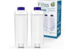 Fiitas Filtros de máquina de café para Filtro DLSC002, Cartuchos de Filtro de Agua, suavizador de carbón Activado, Compatible con ECAM, Esam, Etam, BCO, EC (2 Paquetes)