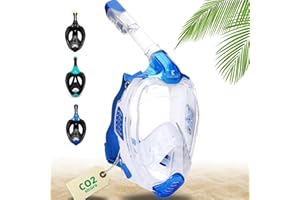 Khroom Maschera Snorkeling per Adulti e Bambini con Sicurezza CO2 Certificata DEKRA | Seaview X Full Face Mask - Immersione, Lente Cristallina Anti Nebbia, 100% Silicone, Snorkel Dry