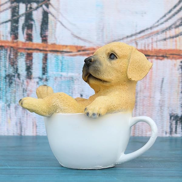 Pacific Giftware Statuetta In Resina A Forma Di Maialino Con Tazza Da Tè - Realistica, Dipinta A Mano, 13 Cm