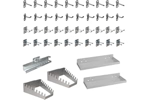 ADB Lot de 45 crochets perforés pour panneaux et tôles perforées 10 x 10 mm