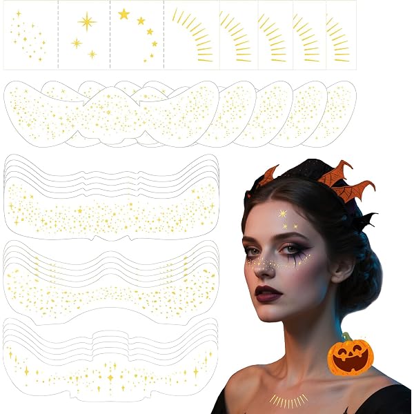20 Stück Glitzer-Sommersprossen Tattoos – Wasserfest, Für Partys & Festivals, 4 Designs