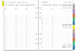 2026 2027 veckoplanerare inlägg A5 6 hål – vertikal layout (kl. 7–20), 1 vecka 2 sidor med flikar, anteckningar, kontakt, aug