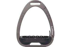 LeMieux Vector Balance Stirrup - New Generation - Spring Loaded Hinged Arm - 5° Tilted Ergonomic Footplate - Carbon