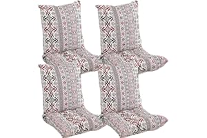 MERCRI Pack 1/2/4 Cojines para Sillas con Respaldo,40x40/45x45/50x50 cm,con Correas de Sujeción ,Cojín Acolchado de Respaldo Bajo, Cojín Acolchado para Silla de Jardín ( Color : #18 , Size : 45x45cm4pcs )