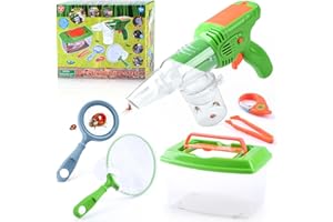 PLAY Ensemble Explorateur Extérieur Jouets Kit avec Attrape Insecte, Boîte à Insectes, Filet Papillon, Loupe, Porte-clés et Pinces, Cadeau de Jouets d'extérieur pour Enfants Garçons Filles