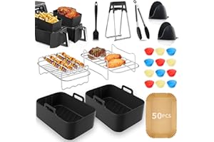 YFKJEU Ninja Foodi Accessoires de Friteuse à Air Chaud, Air Fryer Accessoires pour Friteuse Ninja AF400EU, AF500EU, Tower T17088, Ninja Double Stack XL Accessoires Air Fryer - Moule Air Fryer, Grille Racks