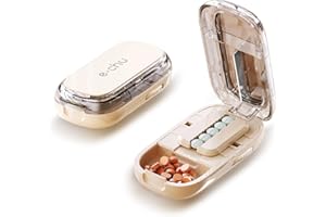 SUNNIFLY Coupe Comprimé, Coupe Medicaments pour Petits et Grands Comprimés avec Rangement pour la vie Quotidienne et les Voyages.