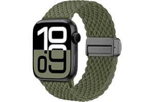 Maledan Bracelet Tressé Compatible avec Apple Watch, Bracelet 45mm 44mm 46mm 49mm 42mm 41mm 40mm 38mm, Solo Loop Nylon Magnétique pour iWatch Series 10 9 8 7 6 5 4 3 2 1 SE Ultra