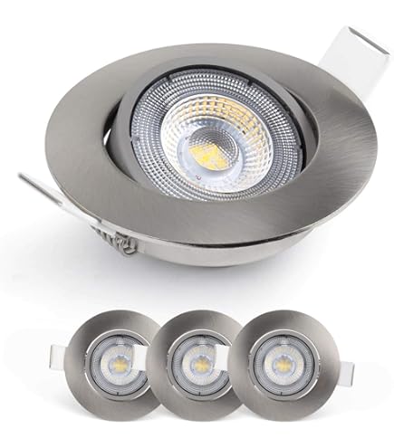Lot de 10 spot encastrable orientable LED carré alu brossé GU10 230V eq