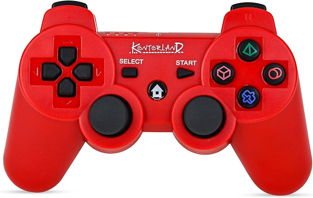 Kontorland P3G - PS3/PC Uyumlu Titreşimli Kablosuz Oyun Kolu GamePad (Kırmızı)