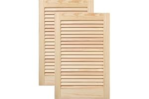 ben+camilla.com Doppel-Paket / 2-er Pack Lamellentüren 61,5 x 39,4 cm Holztür Natur mit offenen Lamellen für Regale, Schränke, Möbel | Kiefer Holz unbehandelt