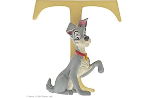 Enchanting Disney , Figura de Golfo "La Dama y el Vagabundo" y letra "T" (Tramp), Para coleccionar, Home Deco, Enesco