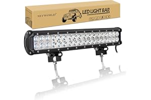 SKYWORLD 43cm 108W Barre Lumineuse LED de Travail, Étanche Barre LED Bar Rampe Feux Antibrouillard Phare de Travail LED12V 24V pour 4x4 Offroad Voiture Véhicule Camion Tracteur Quad Bateau 6000K