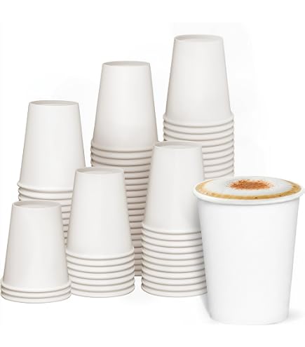 Coperchi per tazze da caffè in carta: confezione da 100 coperchi in plastica bianca o nera per adattarsi a tazze da caffè da 226,8 go 340,2 g da 453,6