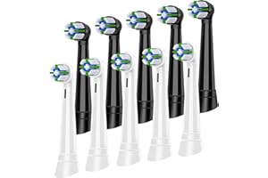 CALLYSONIC Testine Compatibile con iO Spazzolino Elettrico, per iO 2/3/4/5/6/7/8/9/10 serie, Setole ultraresistenti per una pulizia profonda di denti e gengive, nero/bianco, 10 pz