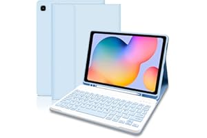 Lielax Funda con Teclado Español Ñ para Galaxy S6 Lite 10.4'' 2024/2022/2020 - Teclado Desmontable Magnético con Portalápices para Samsung Tab S6 Lite(SM -P620/P625/P613/P619/P610/P615), Azul