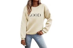 Nuqqichongtian Pullover Women's Sweatshirt Letters Print Long Sleeve Crew Neck Jumper Autumn Winter Women Letter Print Loose Casual Top Sports Streetwear Tops