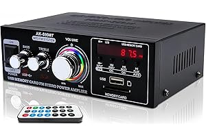 NOBLE CREATEAPROTOTYPE Bluetooth 5.0 Audio Amplifier, Digital Amp 2.0 Channel 100W, 2 Channel Stereo Wireless Hi-Fi Receiver USB SD AUX, for Home Speakers Theater Entertainment